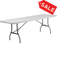Flash Furniture 30''W x 96''L Plastic Bi-Folding Table RB-3096FH-GG