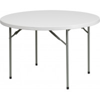 Flash Furniture 48'' Round Granite White Plastic Folding Table [RB-48R-GG]