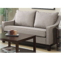 OSP Home Furnishings RGT52-M22 Regent Loveseat in Milford Dolphin Fabric with Dark Expresso Legs