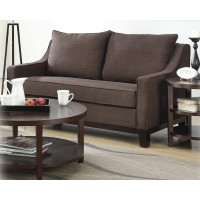 OSP Home Furnishings RGT52-M44 Regent Loveseat in Milford Java Fabric with Dark Expresso Legs