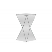 Baxton Studio RS1764 Rebecca Contemporary Multi-Faceted Mirrored Side Table