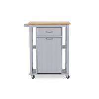 Baxton Studio RT311-OCC Yonkers Contemporary Kitchen Cart with Wood Top