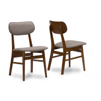 Baxton Studio RT337-CHR Sacramento Mid-Century Leather Dining Chairs Set of 2