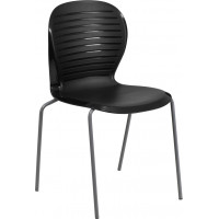 Flash Furniture RUT-3-BK-GG HERCULES Series 551 lbs Capacity Black Stack Chair