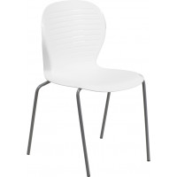 Flash Furniture RUT-3-WH-GG HERCULES Series 551 lbs Capacity White Stack Chair