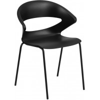 Flash Furniture RUT-4-BK-GG HERCULES Series 440 lbs Capacity Black Stack Chair