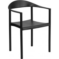 Flash Furniture HERCULES Series 1000 lb. Capacity Black Plastic Cafe Stack Chair RUT-418-BK-GG