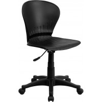 Flash Furniture Mid-Back Black Plastic Swivel Task Chair RUT-A103-BK-GG