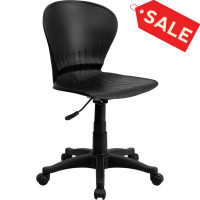 Flash Furniture Mid-Back Black Plastic Swivel Task Chair RUT-A103-BK-GG