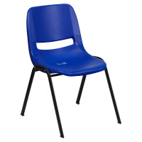 Flash Furniture Hercules Series 880 lb. Capacity Blue Ergonomic Shell Stack Chair RUT-EO1-BL-GG