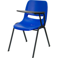 Flash Furniture Blue Ergonomic Shell Chair with Left Handed Tablet Arm RUT-EO1-BL-LTAB-GG