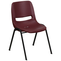 Flash Furniture Hercules Series 880 lb. Capacity Burgundy Ergonomic Shell Stack Chair RUT-EO1-BY-GG