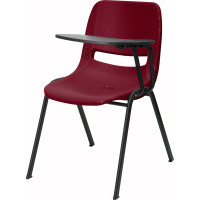 Flash Furniture Burgundy Ergonomic Shell Chair with Left Handed Tablet Arm RUT-EO1-BY-LTAB-GG