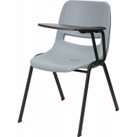 Flash Furniture Gray Ergonomic Shell Chair with Left Handed Tablet Arm RUT-EO1-GY-LTAB-GG