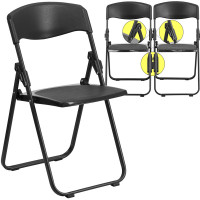 Flash Furniture RUT-I-BLACK-GG Folding Chair in Black