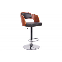 Baxton Studio SD-2017-2-walnut/black-PSTL Sitka Modern Bar Stool