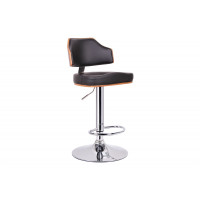 Baxton Studio SD-2159-walnut/black-PSTL Cabell Modern Bar Stool