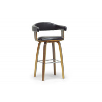 Baxton Studio Sd-2222-9 Walnut/Black Quigley Modern Counter Stool