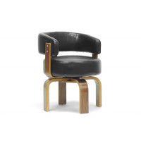 Baxton Studio Sdl-2008-4 Walnut/Black Fortson Modern Accent Chair