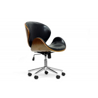 Baxton Studio Sdm-2240-5 Walnut/Black Bruce Modern Office Chair