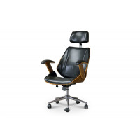 Baxton Studio SDM-2378-1 walnut/black-OC Hamilton Office Chair