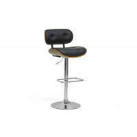 Baxton Studio Sdm2228-Walnut/Black-Bs Leona Modern Bar Stool