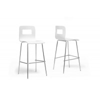 Baxton Studio Sdm2255-7-White-Bs Greta Modern Bar Stool Set of 2