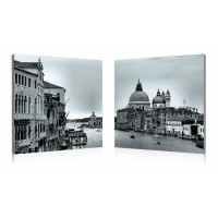 Baxton Studio SH-7214AB Timeless Venice Mounted Photography Print Diptych in Multi