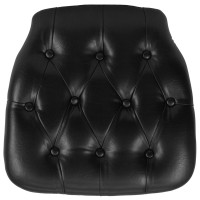 Flash Furniture Hard Black Tufted Vinyl Chiavari Chair Cushion [SZ-TUFT-BLACK-GG]