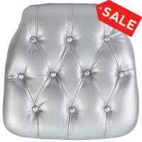 Flash Furniture Hard Silver Tufted Vinyl Chiavari Chair Cushion [SZ-TUFT-SIL-GG]