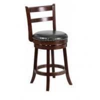 Flash Furniture TA-16026-CA-GG 26" Cappuccino Wood Stool in Black