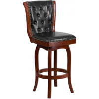 Flash Furniture TA-240130-CHY-GG 30" High Cherry Wood Barstool in Black