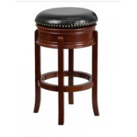 Flash Furniture TA-68829-LC-GG Backless Cherry Wood Barstool in Black