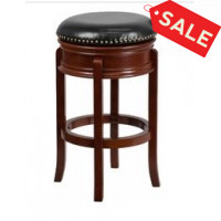 Flash Furniture TA-68829-LC-GG Backless Cherry Wood Barstool in Black