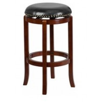 Flash Furniture TA-68929-LC-GG Backless Cherry Wood Barstool in Black