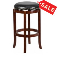 Flash Furniture TA-68929-LC-GG Backless Cherry Wood Barstool in Black