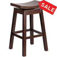 Flash Furniture TA-SADDLE-1-GG 30" Saddle Seat Barstool in Cappuccino