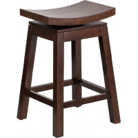 Flash Furniture TA-SADDLE-2-GG 26" Saddle Seat Stool in Cappuccino