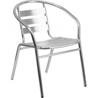 Flash Furniture TLH-017B-GG Aluminum Slat Back Indoor-Outdoor Restaurant Chair