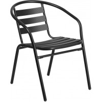 Flash Furniture TLH-017C-BK-GG Metal Stack Chair in Black