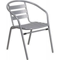 Flash Furniture TLH-017C-GG Metal Stack Chair in Silver