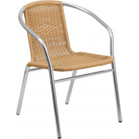 Flash Furniture TLH-020-BGE-GG Aluminum and Rattan Chair in Beige