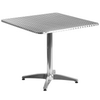 Flash Furniture TLH-053-3-GG 31.5" Square Aluminum Indoor-Outdoor Table with Base