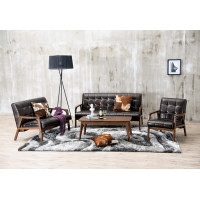 Baxton Studio TOGO 3PC Sofa Set Mid-Century Masterpieces 3PC Sofa Set-Brown