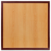 Flash Furniture TP-2TONE-3636-GG Square Two-Tone Resin Cherry and Mahogany Table Top