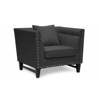 Baxton Studio TSF-71023-CC-Grey Stapleton Linen Modern Accent Chair in Gray