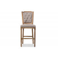 Baxton Studio TSF-9346 Julie French Vintage Cottage Weathered Barstool