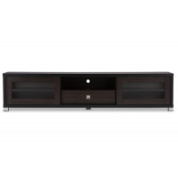 Baxton Studio TV834180-Wenge Beasley 70-Inch TV Cabinet with 2 Sliding Doors and Drawer