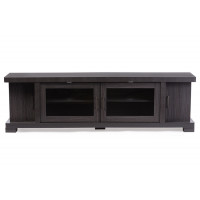 Baxton Studio TV838076-Embosse Viveka 70-Inch Wood TV Cabinet with 2 Glass Doors and 2 Doors in Dark Brown