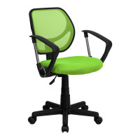 Flash Furniture Mid-Back Green Mesh Task Chair and Computer Chair with Arms WA-3074-GN-A-GG
